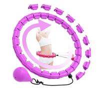 Smart Hula Hoop Fitness Dimagrante 24 Collegamenti (120 cm), Rimovibile, con Palla di Gravità Della, Adatto per Dispositivi Sportivi Intelligenti da Donna, Weighted Hula Hoops for Adults (Viola)