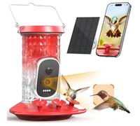 Smart Hummingbird Feeder Camera con identificazione AI, 2.5K HD e visione notturna a colori, alimentazione solare all'aperto, IP66 resistente alle intemperie, decorazione da giardino e regalo di alta
