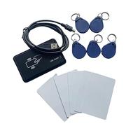 Smart IC Card lettore sensore USB, lettore di schede IC senza contatto 14443A con interfaccia USB, 5 schede + 5 portachiavi 13,56 MHz RFID, prossimità senza contatto Windows 2000/XP/Win 7/Win
