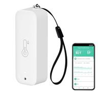 Smart igrometro termometro: misuratore impermeabile di umidità e sensore di temperatura con notifica di allarme app, sensore WiFi automagnetico per interni ed esterni, compatibile Alexa.1PCS