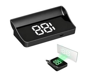 Smart in-Car Hud Co-Pilot Navigazione Display sul parabrezza Tachimetro | Plug-and-play, dimensioni compatte, velocità in tempo reale, aggiornamento a 10 Hz alimentato tramite USB(Bianco)