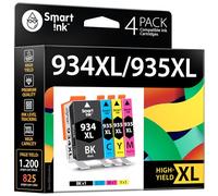 Smart Ink Cartucce Compatibili per HP 934 XL 934XL (BK/C/M/Y 4 Combo Pack) per la ricarica delle stampanti Officejet 6220 6812 6815 6820 Officejet Pro 6830 6835 6230