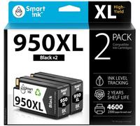 Smart Ink Cartuccia d'inchiostro compatibile di ricambio per HP 950XL 950 XL (nero, confezione da 2) da utilizzare con OfficeJet Pro 8600 8610 8620 8600 Plus 8100 8625 8615 8630 8110 8616 8640 8660 251DW 71DW