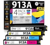 Smart Ink Cartuccia d'inchiostro Compatibile In sostituzione di HP 913A 913 A (BK/C/M/Y 4 Multipack) per la ricarica delle stampanti PageWide 352dw 352dn Pro 477dw 577dw 452dw 477dn 452dn 577z 552dw