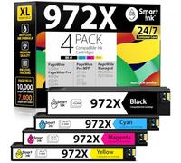 Smart Ink Cartuccia d'inchiostro di ricambio compatibile per HP 972X 972 X (confezione da 4) da utilizzare con stampanti PageWide Pro 477dw 577dw 452dw 477dn 452dn 577z 552dw P55250dw (nero e ciano,
