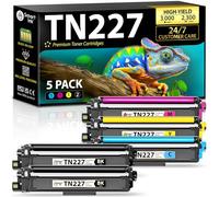 Smart Ink Compatible High Yield Toner Cartridge Replacement for Brother TN227 TN223 TN-227 TN223bk TN227bk (2BK/C/M/Y 5 Pack) to use with MFC-L3770CDW HL-L3270CDW HL-L3290CDW MFC-L3710CW HL-L3210CW