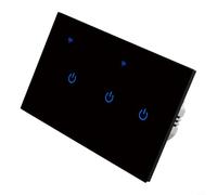 Smart - Interruttore da parete Wi-Fi con piastra in vetro, 220 V, 10 A, interruttore touch per Tuya per app Smart Life, controllo vocale per Alexa, interruttore della luce WiFi da 2,4 GHz per la casa