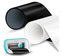 Smart Iron On for Cricut Joy, 2 rotoli di pellicola per plotter in tessuto bianco e nero, 14 x 200 cm, Smart Heat Transfer Vinyl Rollen, Flexfolie Plotter Tessuti da applicare con ferro da stiro per