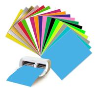 Smart Iron on per Cricut Joy Xtra, 18 pezzi pellicola per plotter in tessuto, Smart Heat Transfer Vinile Smart pellicola, rotolo di pellicola flessibile per altri tessuti, 24 cm x 30,5 cm, 18 colori