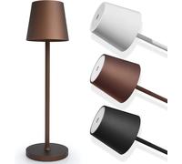 SMART-J Lampada Ricaricabile LED da Tavolo Easy Circle - 3 Temperature di Luce, 6 Ore di Autonomia, Design Moderno, Interruttore Touch, USB Ricaricabile (Caffè)