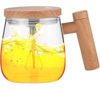 SMART-J Tazza in vetro con Mixer Integrato Super Mix 400ml - Tazza Automiscelante Elettrica per Caffè, Tè, e Bevande, con Agitazione Automatica ad Alta Velocità, Portatile e Facile da Pulire