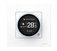 Smart Knobs Termostato Star Ring Series, per Tuya per zigbee Regolatore di temperatura con schermo di luminosità regolabile, supporto per riscaldamento caldaia elettrica ad acqua (GB), bianco