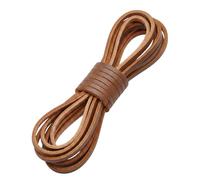 Smart Laces Black, Tan, Dark Brown 3-4mm thick flat square cut Genuine Leather Replacement Leather Shoe Laces, Ideal for Boat & Deck, Dress Shoes, Moccasins, Sneakers & Boots