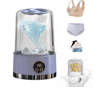 Smart Laundry Cup,Underwear Washer,Rechargeable Portable Cordless Mini Washing Machine,with LCD Display, for Bra, Underwear, Socks Home, Hotel and Camping (Purple)