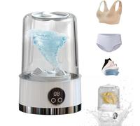 Smart Laundry Cup,Underwear Washer,Rechargeable Portable Cordless Mini Washing Machine,with LCD Display, for Bra, Underwear, Socks Home, Hotel and Camping (White)