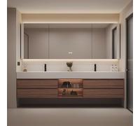 Smart LED antiappannamento specchio da bagno - montaggio a parete Dimensioni per lavabo doppio/singolo design moderno tecnologia anti-appannamento perfetto per il bagno