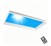 Smart LED Blue Sky Lampada da soffitto, lucernario artificiale da incasso con telecomando - Lampada da luce solare dimmerabile 3000K-6000K, simula la luce naturale, per la stanza senza finestre, semin