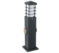 Smart LED outdoor light lampada da terra dimmerabile da giardino in acciaio inox con base a zoccolo antracite, app e controllo vocale, cambio colore RGB, 2700-6500K LxLxH 12,4x12,4x45 cm