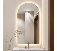Smart LED - Specchio da bagno a parete senza cornice, con 3 opzioni di colore e regolazione infinita, perfetto per soggiorno, bagno, ingresso, facile installazione (dimensioni: 40 x 80)