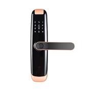 Smart Lock, Compatibile Con APP, Porta Di Casa In Legno Maniglia Per Impronte Digitali(Red bronze)