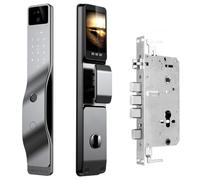 ATLION Smart Lock con Fotocamera Serratura Biometrica con Ingresso Senza Chiave, Serrature Intelligenti per Porta 3D Face Smart Door Lock con Monitor Telecamera di Sicurezza(Lock 24 * 240mm)