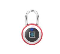 Smart Lock, Lucchetto Con Impronta Digitale Per Porta Ricaricabile USB Sblocco Rapido Metallo In Lega Di Zinco Alta Sicurezza Identificazione Per La Parte Anteriore(Red)