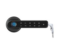 Smart Locks - Serratura per porta anteriore, compatibile con Bluetooth, manopole di ricarica USB, con 2 chiavi, maniglia di sicurezza per camera da letto (nero con Tuya)