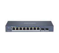 HIKVISION SWITCH SMART MANAGED 8-PORT GIGABIT POE SWITCH 8 GIGABIT POE PORTS, 2 GIGABIT SFP PORTS,