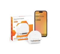 Smart Mini interruttore per relè WLAN, 1 via, 1 marcia, compatibile con Apple HomeKit, Alexa e Google Home, 2,4 GHz, 250 V, 10 A, 1 pezzo (necessario filo neutro)