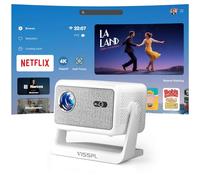 Smart Mini proiettore 【Netflix ufficiale & autofocus / correzione trapezoidale 6D 】, proiettore Bluetooth 27000L WiFi6 piccolo Full HD 1080P, VISSPL supporta videoproiettore 4K, proiettore cellulare