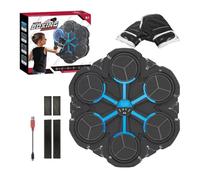 Smart Music Boxing Machine - Wall Mounted Trainer with LED Counter & 3 modalità, Interactive Electronic Punching Equipment with Colorful Lights for Home Gym & Office Workout, USB ricaricabile | Black