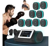 Smart Music - Macchina da boxe con 10 modalità e velocità regolabile, bersaglio elettronico da parete con guantoni da boxe, tracciamento dati Bluetooth, 8 punti di contatto per fitness a casa e