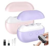 Smart Nail Clipper, Multifunctional Electric 3-In-1 Functional Smarts with Replaceable Grinding Head, Small Brush for Seniors Adults(PURPLE+PINK)