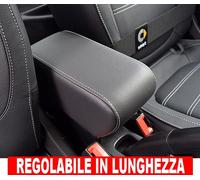 SMART New Bracciolo NO VITI regolabile lunghezza eco pelle nero cuciture bianche
