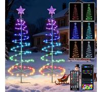 Smart Outdoor - Luci natalizie per vialetti, a spirale, con controllo tramite app, confezione da 2