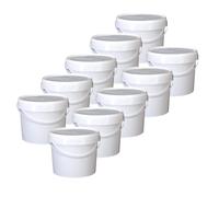 Smart Pack ® Secchio con coperchio 3L | secchio in plastica con manico | Contenitore di stoccaggio | Secchio di vernice vuoto | Ermetico | raccolta dell'uva (10x3.7L)