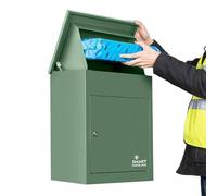 Smart Parcel Box - Cassetta postale ad accesso frontale in acciaio verde medio
