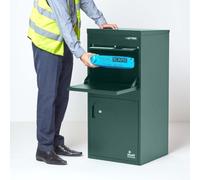 Smart Parcel Box - Cassetta postale per pacchi extra large, con accesso anteriore e posteriore, permette fissaggio a parete o a cancello, per ricezione pacchi e acquisti effettuati online, verde