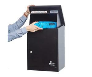 Smart Parcel Box - Scatola per pacchi media nera con accesso frontale