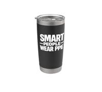 Smart People Wear DPI sul posto di lavoro Sicurezza Cultura Campagna Regalo Bicchiere termico in acciaio inox doppia parete