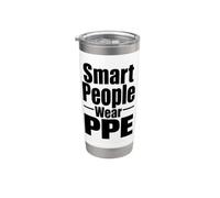 Smart People Wear DPI sul posto di lavoro Sicurezza Cultura Campagna Regalo Bicchiere termico in acciaio inox doppia parete