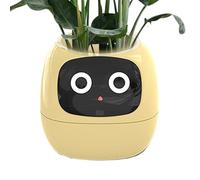 Smart Pet Planter - Vaso elettronico intelligente con intelligenza artificiale e display LCD | Adorabile fioriera intelligente con ricca interazione gestuale con cavo di ricarica per piante da interno