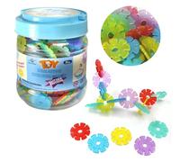 Smart-Planet 400 fiori glitterati in latta, fiocchi di neve da inserire 3,3 cm giocattolo Montessori giocattolo apprendimento blocchi da costruzione per bambini dai 3 anni in su