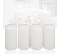 Smart-Planet - Set di 4 candele natalizie, colore bianco, 4,8 cm x 6,2 cm, candele natalizie, corona dell'Avvento, decorazione natalizia