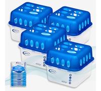 Smart-Planet Set di 4 Deumidificatori per Ambienti con 8 Ricariche in Granulato da 400 g, Durevoli, Senza Corrente