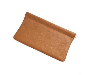 Smart Portafoglio Lungo per Passaporto Innovativo Chiusura Automatica in Moda PU Pelle Design (Arancione)