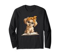 Smart Puppy Dog Reading Book Fascia Maglia a Manica