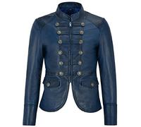 Smart Range Leather Giacca in pelle da donna Blue Victory Military Parade Style Real Soft Lambskin 8976 (EU 40 / UK 14)