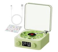 Smart Record Player - Dispositivo portatile, in vinile compatto | Stylish Retro Design Record Player per l'uso degli interni domestici, installazione di intrattenimento audio, pe