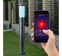 Smart RGB LED Acciaio Inox Esterno Supporto Lampada Alexa Giardino Weg Presa [EEK: G]